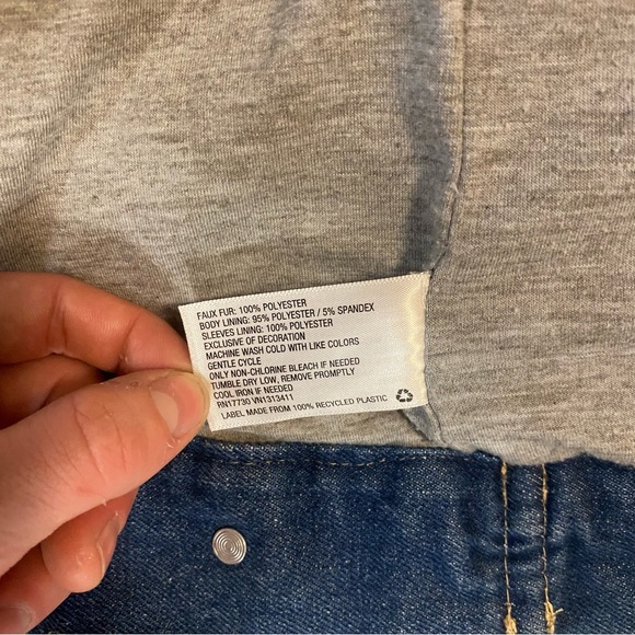 Size XS Denim/Fur Jacket - Picture 6 of 6